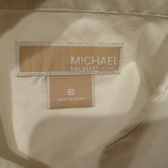Michael Kors White Button Up Long Sleeve Shirt Size 6 - Picture 6 of 7